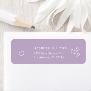 Adresse de Baby shower de la lavande de coeur dess