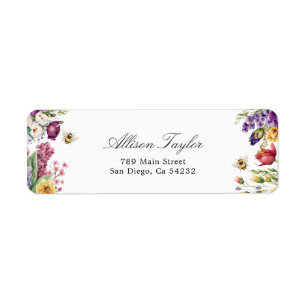 Adresse de Baby Shower Fleurie Colorée Abeille