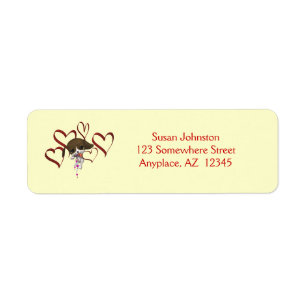 Adresse de Coeurs rouges mignon chiot