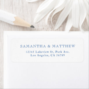 Adresse de couple en typographie vintage bleue