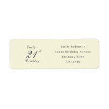 Adresse de fête d'anniversaire 21 ans crème élégan