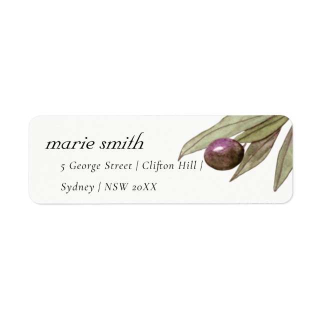 ADRESSE DE FOLIAGE DE COULEUR D'EAU OLIVE RUSTIQUE (Devant)