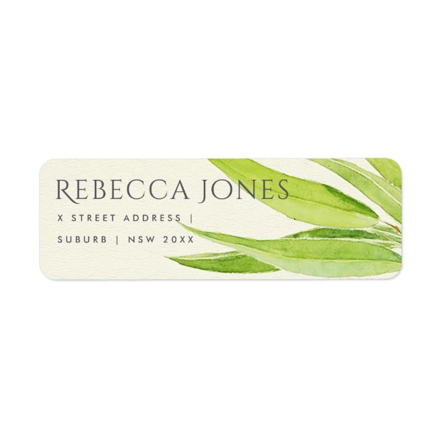 ADRESSE DE FOLIAGE EN FEUILLES EUCALYPTUS (Devant)