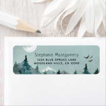 Adresse de forêt de montagne de bois aquarelle Ois