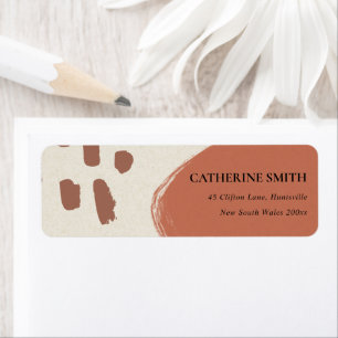 ADRESSE DE KRAFT ROUGE TERRACOTTA ABSTRAITE MODERN
