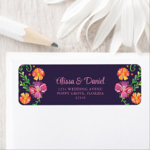 Adresse de la fête florale vibrante mexicaine viol