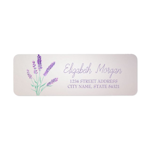 Adresse de la lavander Watercolor moderne (Devant)