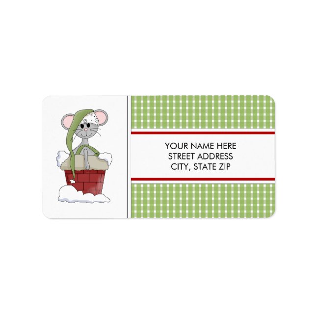 Adresse de la souris de Noël Étiquettes (Devant)