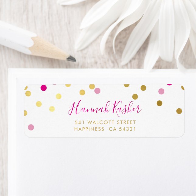 ADRESSE DE L'EXPÉDITEUR jolie confetti glam tache  (En situation)