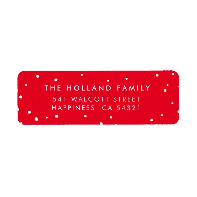 ADRESSE DE L'EXPÉDITEUR mignon taches de neige mod (Devant)