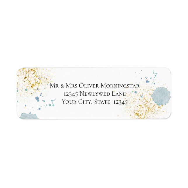 Adresse de l'expéditeur | Plaques bleues et dorées (Devant)