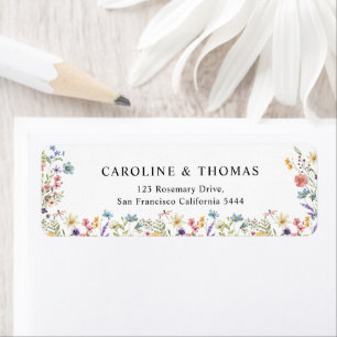 Adresse de mariage de fleurs sauvages élégantes