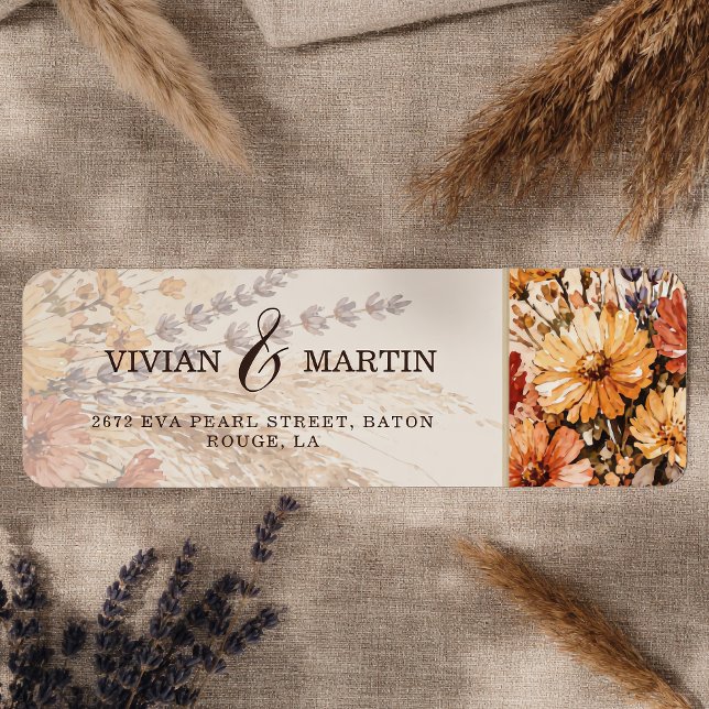 Adresse de mariage du jardin automnal en fleurs (Créateur téléchargé)