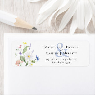 Adresse de mariage élégante à l'aquarelle de fleur