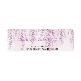 Adresse de mariage élégante et douce aux fleurs de