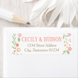 Adresse de mariage fantaisiste aux fleurs sauvages