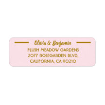 Adresse de mariage simple rose manuscrite