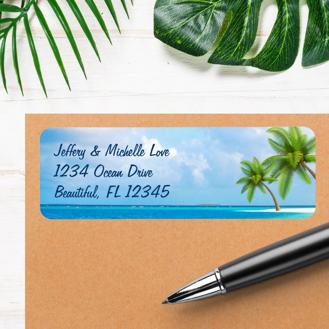 Adresse de plage Tropical Palm Trees (Créateur téléchargé)