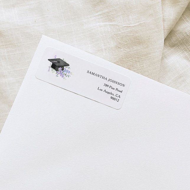 Adresse de remise des diplômes florale violet lava (Créateur téléchargé)