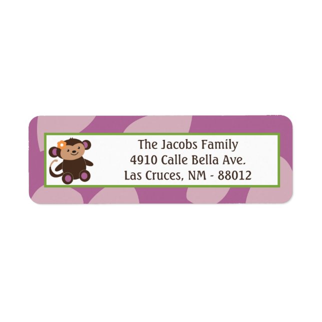 Adresse de retour .75"x2.25" Étiquette Purple Jaca (Devant)