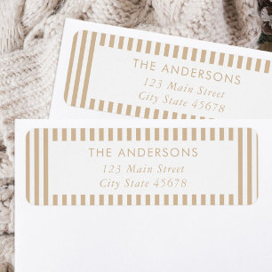 Adresse de Retour à Bandes Beige Minimaliste Moder