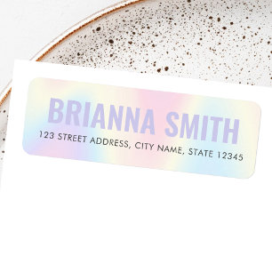 Adresse de retour arc-en-ciel pastel tendance mode