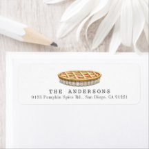 Adresse de retour blanc minimale de la tarte