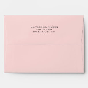 Adresse de retour blanche 5x7 A7 Enveloppe rose pâ