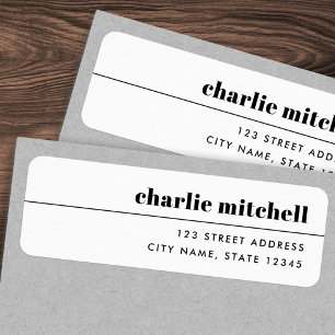 Adresse de retour blanche minimale moderne
