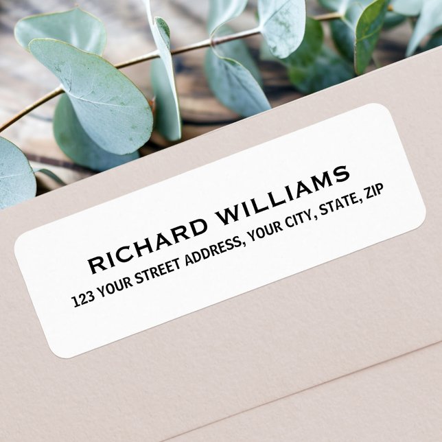 Adresse de retour blanche simple (Simple white return address label)