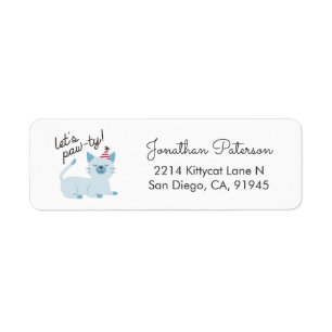 Adresse de retour bleue de chat d'invitation