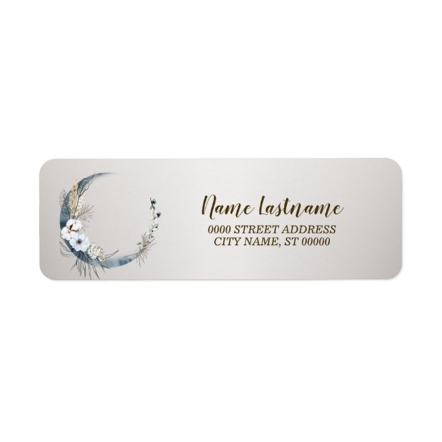 Adresse de retour Boho White Orchid Flower Blue Mo (Devant)