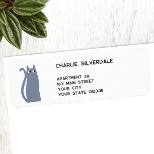 Adresse de Retour Chat Gris Bleu