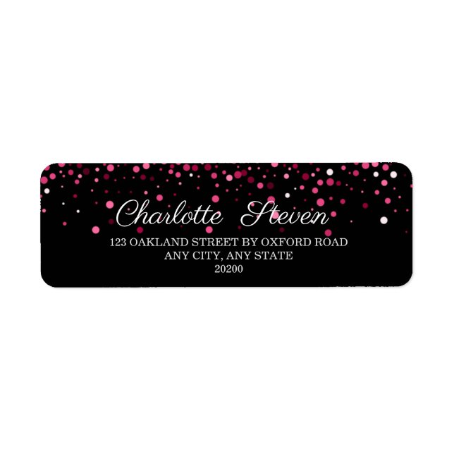 Adresse de retour Chic Black and Rose Gold (Devant)