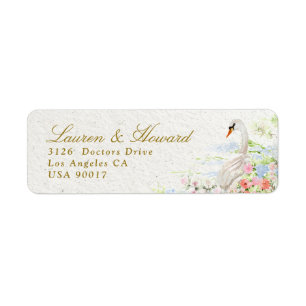 Adresse de retour chic mariage floral romantique c