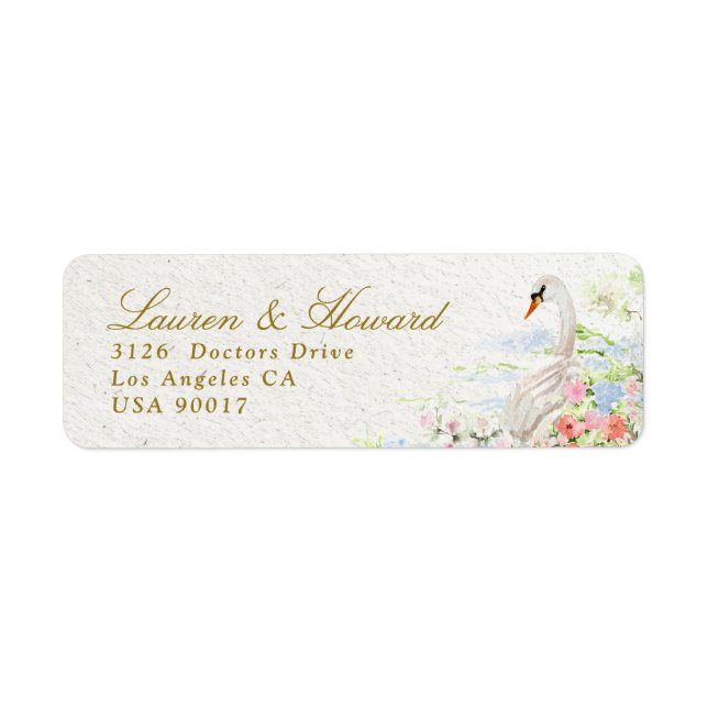 Adresse de retour chic mariage floral romantique c (Devant)
