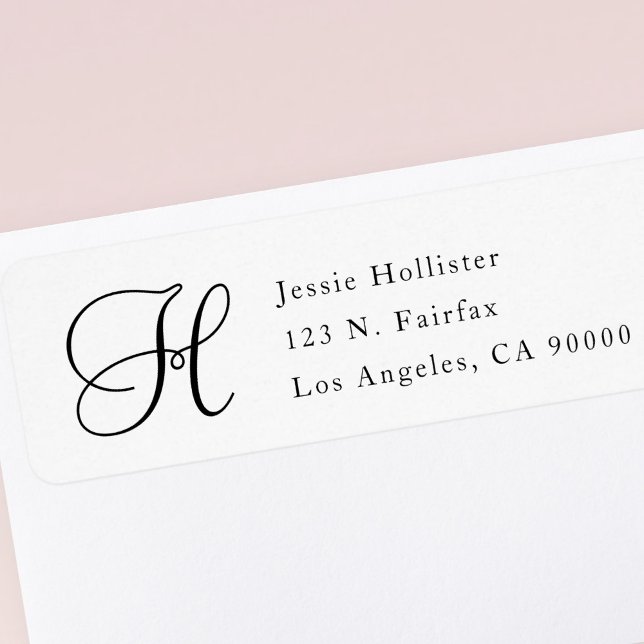 Adresse de retour classique simple avec monogramme (Créateur téléchargé)