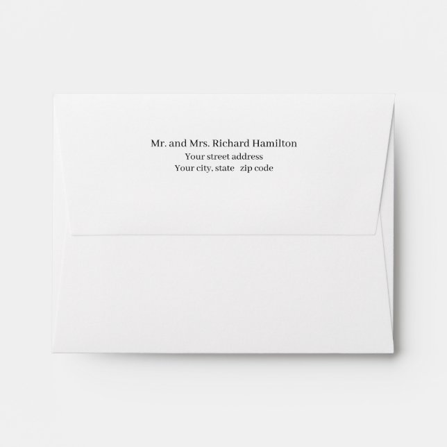 Adresse de retour classique sur les enveloppes arr (Dos (Haut rabat))