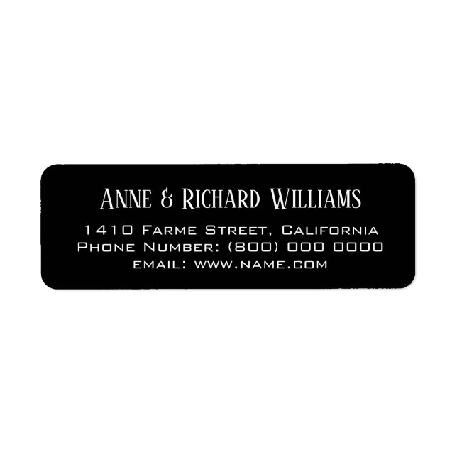 adresse de retour coordonnées noir/blanc (Devant)