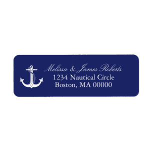 Adresse de retour côtière nautique de bleu marin