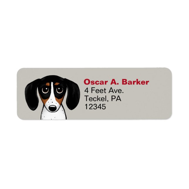 Adresse de retour Cute Piebald Dachshund (Devant)