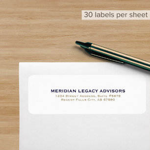 Adresse de retour d'affaires minimale moderne