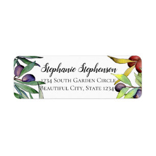 Adresse de retour d'aquarelle toscane savoureuse