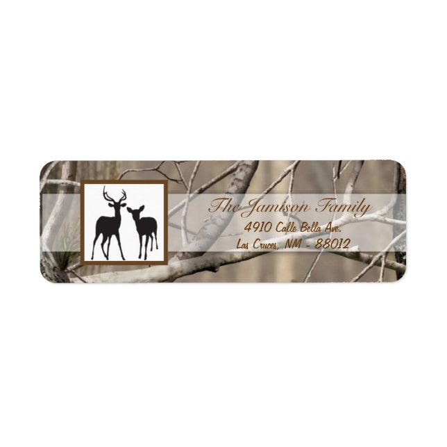 Adresse de retour de .75"x2.25" Chasseurs d'étique (Devant)