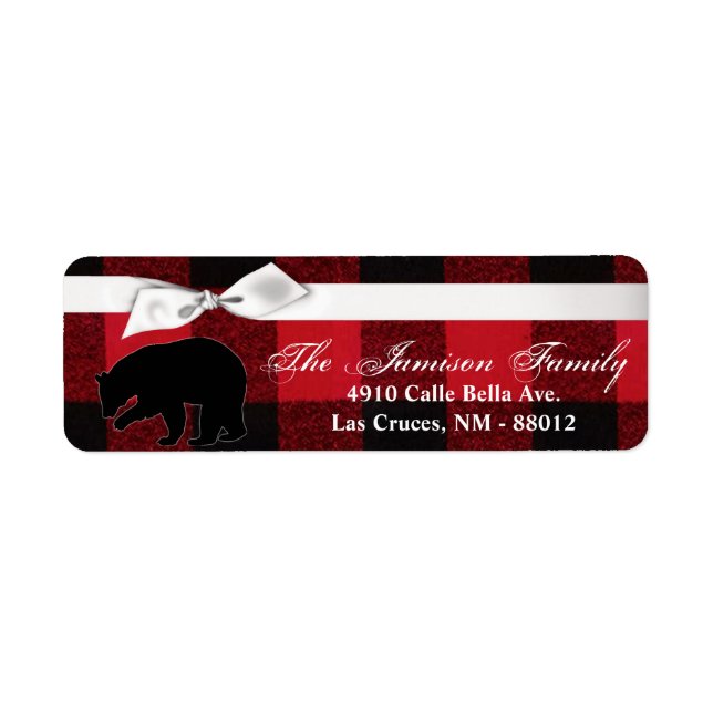 Adresse de retour de .75"x2.25" Étiquette Buffalo  (Devant)