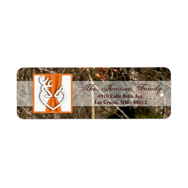 Adresse de retour de .75"x2.25" Étiquette Deer Cou (Devant)