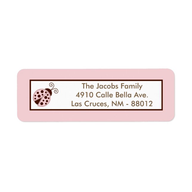 Adresse de retour de .75"x2.25" Étiquette Pink Lad (Devant)