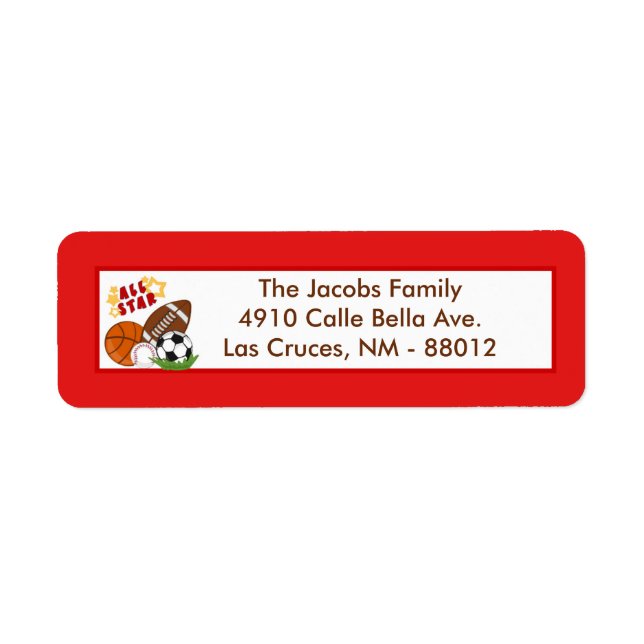 Adresse de retour de .75"x2.25" Étiquette rouge ét (Devant)