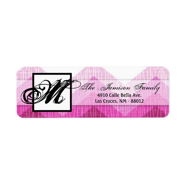 Adresse de retour de .75"x2.25" Label Ombre Pink C (Devant)