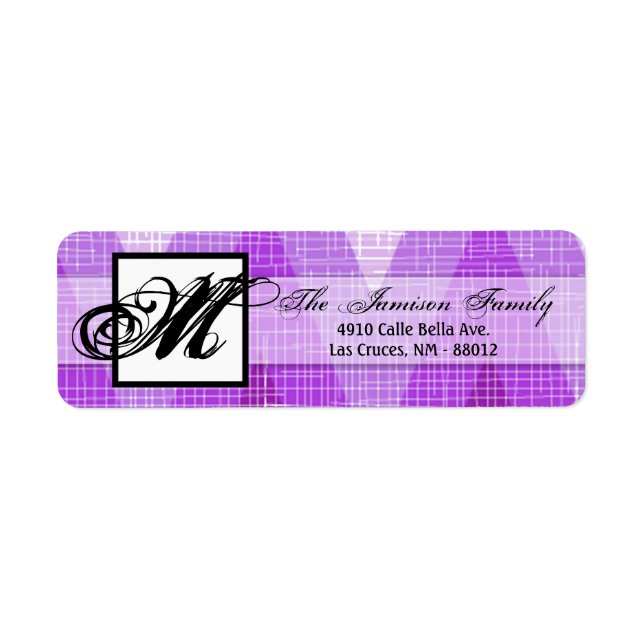 Adresse de retour de .75"x2.25" Label Ombre Purp C (Devant)